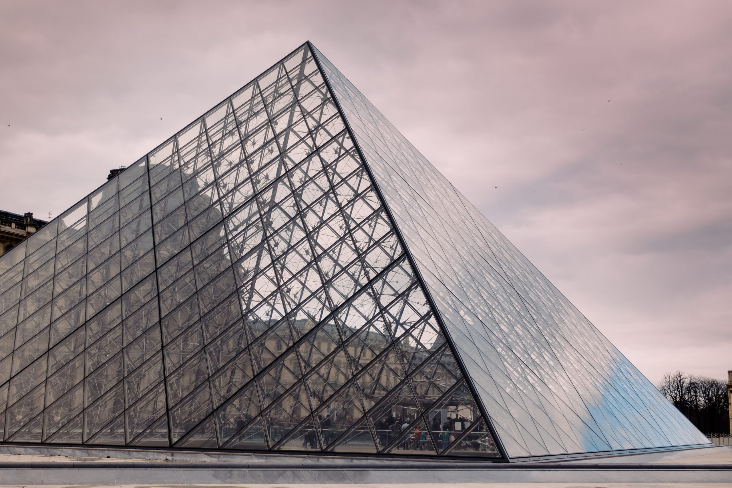 photograph Louvre museum glass pyramid