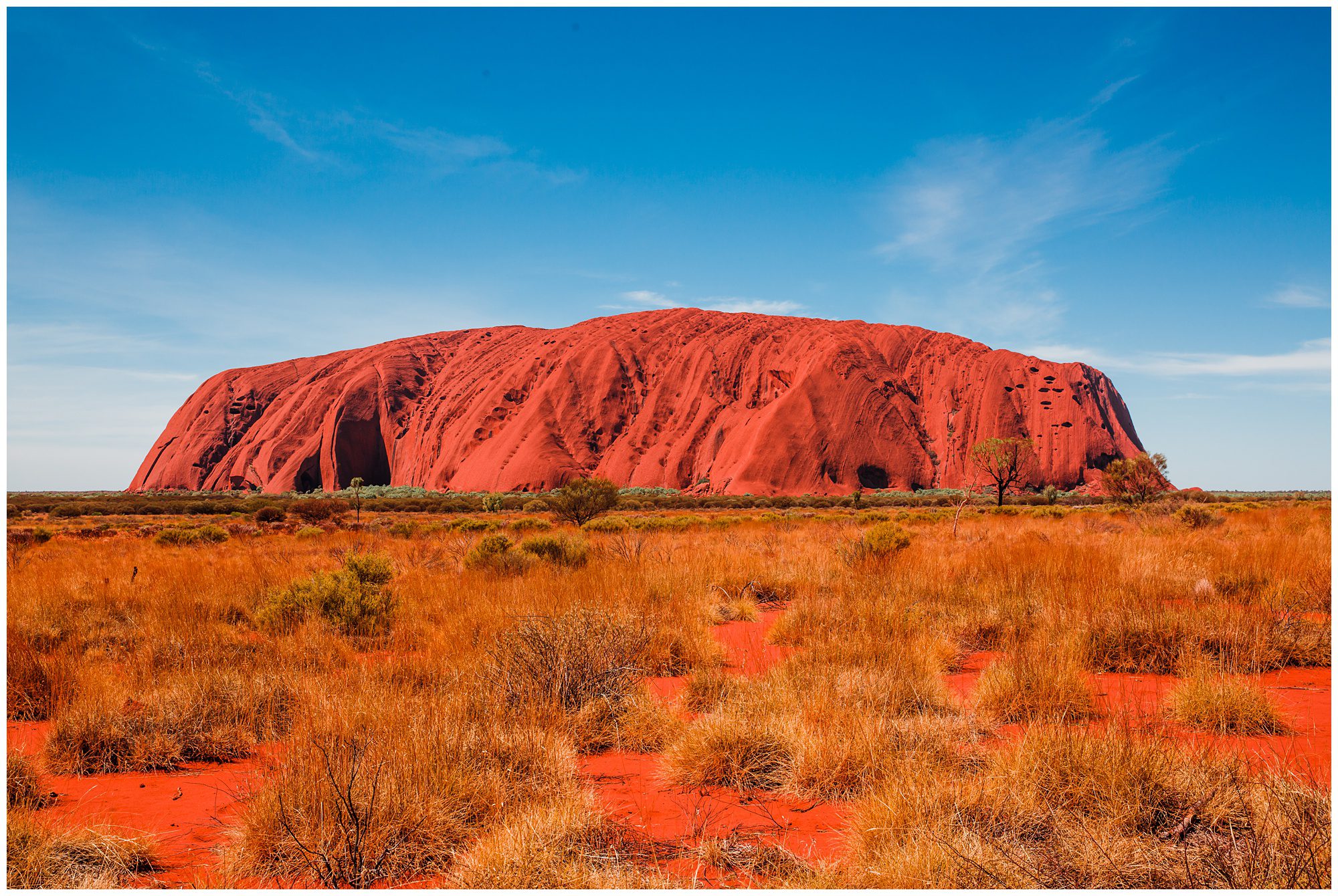 Aerial view of Ayers Rock in Uluru-Kata Tjuta National Park, Northern ...