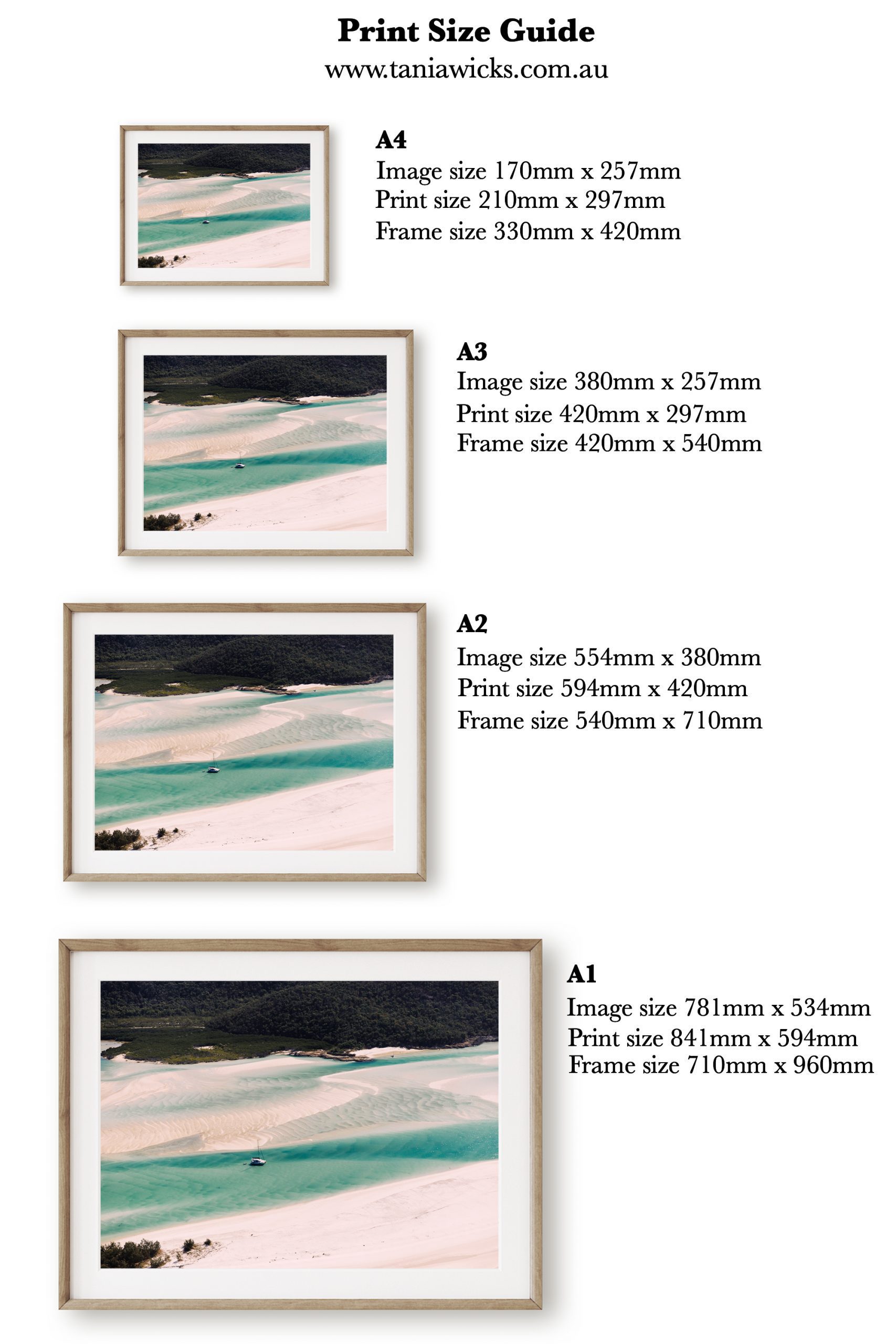 Horizontal Print Size Guide